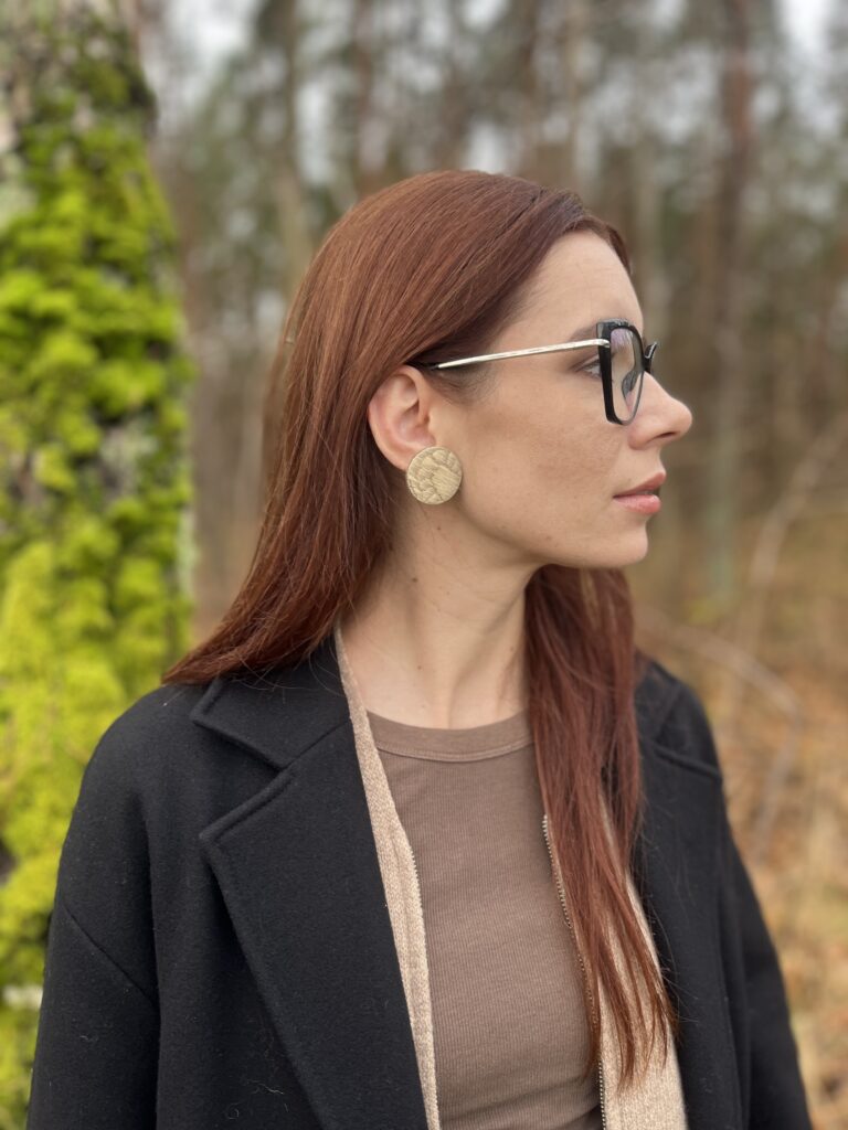 Struktura ciszy – zestaw broszka i kolczyki koła